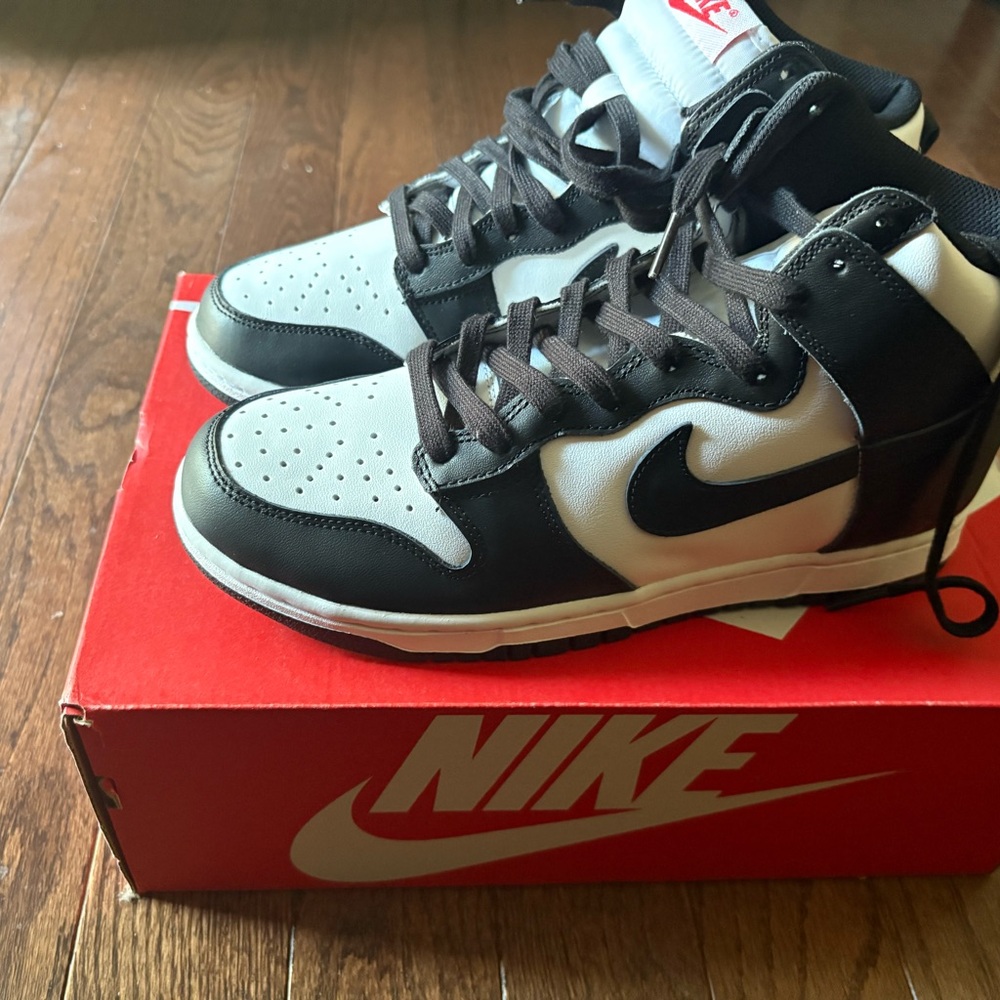 Nike Black and White Dunk High Sneakers